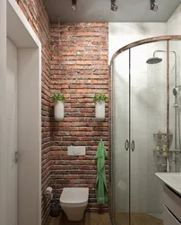 Bathroom design with decorative bricks
