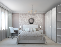 Interior of a bright bedroom 14 sq m