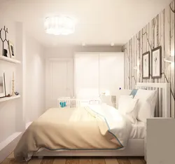 Interior of a bright bedroom 14 sq m