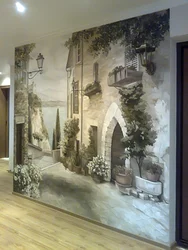 Frescoes дар квартира дар деворҳои акс