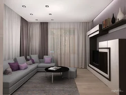 Interior Design Of A Living Room 20 Sq M With A Balcony