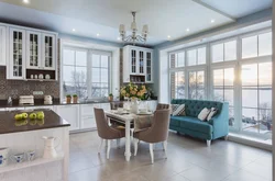 Kitchens in your house with large windows photo