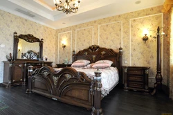 Classic bedrooms with dark furniture photo