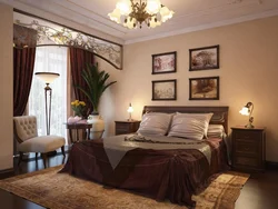 Classic bedrooms with dark furniture photo