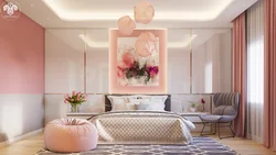 Bedroom interior in delicate colors