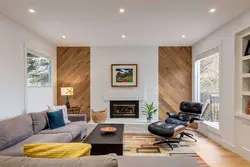 Combination of wood in the living room interior