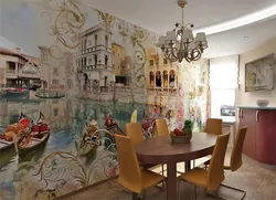 Full-Wall Paintings In The Kitchen Interior