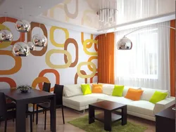 Orange Living Room Kitchen Photo