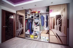 Sliding wardrobe inside view for hallway photo