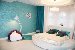 Обои дар хоб дохилӣ turquoise