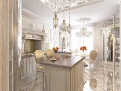 Gray and gold in the kitchen interior
