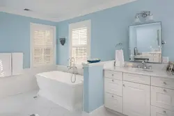 What colors go with white in a bathroom interior