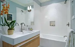 What colors go with white in a bathroom interior