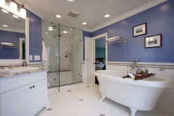 What colors go with white in a bathroom interior