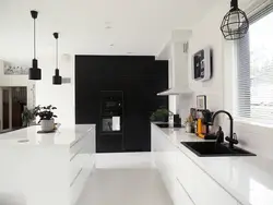 Black elements in the kitchen interior
