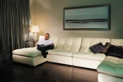 Sofa As A Sleeping Place In The Living Room Photo