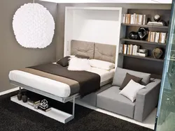 Sofa as a sleeping place in the living room photo