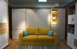 Sofa as a sleeping place in the living room photo