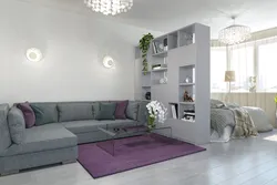 Sofa as a sleeping place in the living room photo