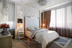 Bedroom design with wall-to-wall mirror