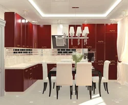 Какие цвета сочетаются с бордовым цветом в интерьере кухни