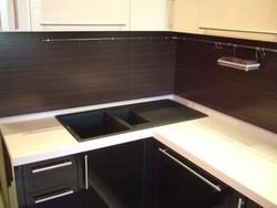 Dark kitchen countertop photo