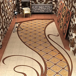 Floor coverings for the kitchen and hallway photo