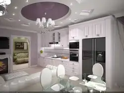Столі з гіпсакардону гасцёўня кухня дызайн