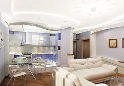 Plasterboard ceilings living room kitchen design