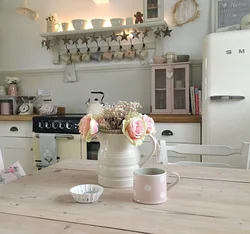 Shabby chic in the kitchen interior photo