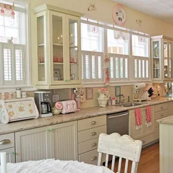 Shabby chic in the kitchen interior photo