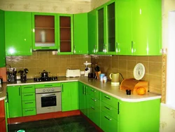 Corner kitchens light green photos