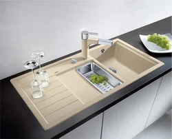 Double sink in the kitchen interior