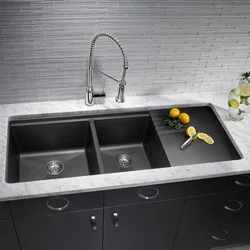 Double sink in the kitchen interior