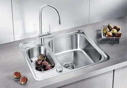 Double sink in the kitchen interior