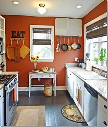 Terracotta color combination in the kitchen interior