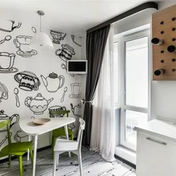 Drawing in the kitchen on the entire wall photo