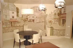 Drawing in the kitchen on the entire wall photo