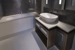 Built-in countertop in the bathroom photo