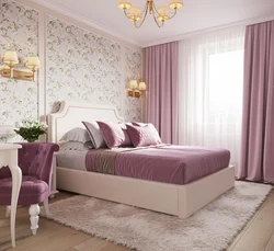Pink Wallpaper In The Bedroom Photo
