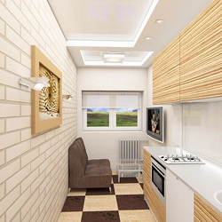 Design of a narrow kitchen 2 by 4 meters