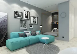 Qonaq otağının daxili fotoşəkilində vurğu
