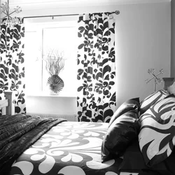 Bedroom Design With Black Curtains