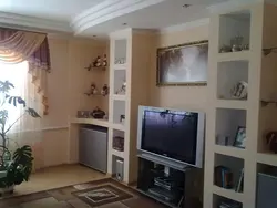Ниша Из Гипсокартона Под Телевизор В Гостиной Фото