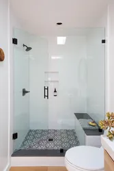 Bathroom with shower without cabin design photo