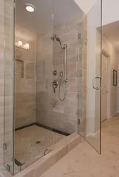 Bathroom with shower without cabin design photo