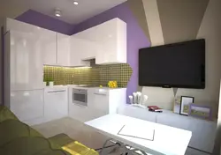 Kitchen 13 Sq.M. With Sofa And TV Photo