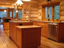 Kitchen design only in a log house