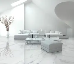 Marble floors in the living room interior
