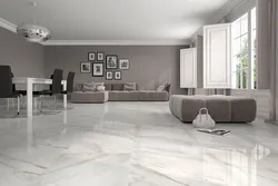 Marble floors in the living room interior